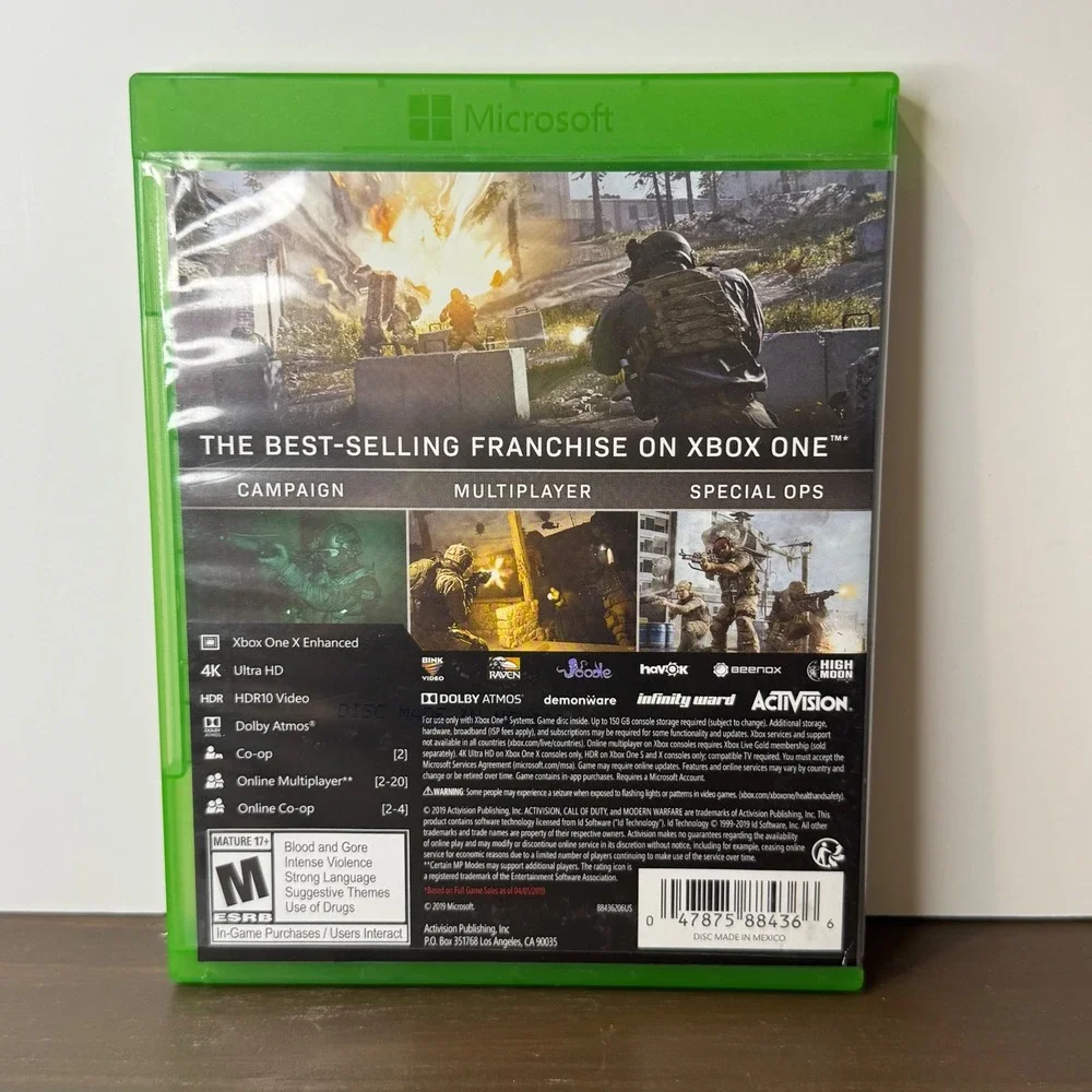 Xbox One Call of Duty Modern Warfare Video Game 4K‎ HDR FPS Activision